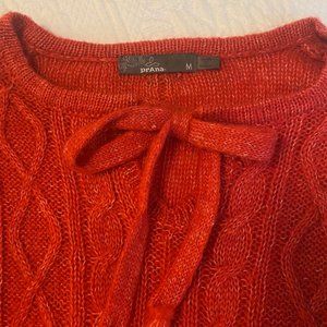 EUC Prana "Shelby" wool blend cable knit fringe boho sweater, Medium